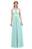 ColsBM Jayda Fair Aqua Bridesmaid Dresses Zipper Halter Glamorous Sleeveless Crystals Floor Length