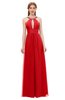 ColsBM Jayda Flame Scarlet Bridesmaid Dresses Zipper Halter Glamorous Sleeveless Crystals Floor Length
