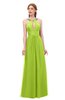 ColsBM Jayda Green Glow Bridesmaid Dresses Zipper Halter Glamorous Sleeveless Crystals Floor Length