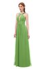 ColsBM Jayda Kiwi Green Bridesmaid Dresses Zipper Halter Glamorous Sleeveless Crystals Floor Length