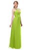 ColsBM Jayda Lime Green Bridesmaid Dresses Zipper Halter Glamorous Sleeveless Crystals Floor Length