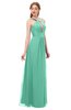 ColsBM Jayda Lucite Green Bridesmaid Dresses Zipper Halter Glamorous Sleeveless Crystals Floor Length
