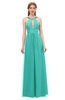 ColsBM Jayda Mint Green Bridesmaid Dresses Zipper Halter Glamorous Sleeveless Crystals Floor Length