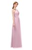 ColsBM Jayda Mist Pink Bridesmaid Dresses Zipper Halter Glamorous Sleeveless Crystals Floor Length