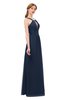 ColsBM Jayda Navy Blue Bridesmaid Dresses Zipper Halter Glamorous Sleeveless Crystals Floor Length