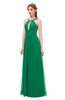 ColsBM Jayda Pepper Green Bridesmaid Dresses Zipper Halter Glamorous Sleeveless Crystals Floor Length