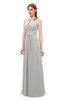 ColsBM Jayda Platinum Bridesmaid Dresses Zipper Halter Glamorous Sleeveless Crystals Floor Length