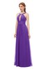 ColsBM Jayda Royal Purple Bridesmaid Dresses Zipper Halter Glamorous Sleeveless Crystals Floor Length
