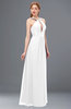 ColsBM Jayda White Bridesmaid Dresses Zipper Halter Glamorous Sleeveless Crystals Floor Length