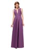 ColsBM Jayla Argyle Purple Bridesmaid Dresses Sleeveless Sexy Zipper V-neck Floor Length Pleated