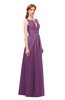ColsBM Jayla Argyle Purple Bridesmaid Dresses Sleeveless Sexy Zipper V-neck Floor Length Pleated