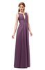 ColsBM Jayla Berry Conserve Bridesmaid Dresses Sleeveless Sexy Zipper V-neck Floor Length Pleated