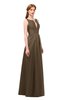 ColsBM Jayla Cocoa Brown Bridesmaid Dresses Sleeveless Sexy Zipper V-neck Floor Length Pleated