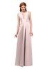 ColsBM Jayla Coral Pink Bridesmaid Dresses Sleeveless Sexy Zipper V-neck Floor Length Pleated