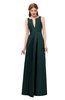 ColsBM Jayla Dark Green Bridesmaid Dresses Sleeveless Sexy Zipper V-neck Floor Length Pleated