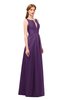 ColsBM Jayla Imperial Purple Bridesmaid Dresses Sleeveless Sexy Zipper V-neck Floor Length Pleated