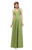 ColsBM Jayla Leaf Green Bridesmaid Dresses Sleeveless Sexy Zipper V-neck Floor Length Pleated