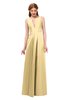 ColsBM Jayla Light Yellow Bridesmaid Dresses Sleeveless Sexy Zipper V-neck Floor Length Pleated