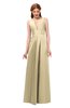 ColsBM Jayla Marzipan Bridesmaid Dresses Sleeveless Sexy Zipper V-neck Floor Length Pleated