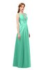 ColsBM Jayla Mint Green Bridesmaid Dresses Sleeveless Sexy Zipper V-neck Floor Length Pleated
