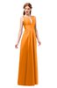 ColsBM Jayla Orange Bridesmaid Dresses Sleeveless Sexy Zipper V-neck Floor Length Pleated
