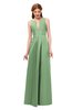 ColsBM Jayla Sage Green Bridesmaid Dresses Sleeveless Sexy Zipper V-neck Floor Length Pleated
