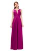 ColsBM Jayla Sangria Bridesmaid Dresses Sleeveless Sexy Zipper V-neck Floor Length Pleated