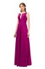 ColsBM Jayla Sangria Bridesmaid Dresses Sleeveless Sexy Zipper V-neck Floor Length Pleated