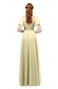 ColsBM Bailee Anise Flower Bridesmaid Dresses Floor Length A-line Elegant Half Backless Short Sleeve V-neck