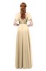 ColsBM Bailee Apricot Gelato Bridesmaid Dresses Floor Length A-line Elegant Half Backless Short Sleeve V-neck