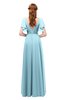 ColsBM Bailee Aqua Bridesmaid Dresses Floor Length A-line Elegant Half Backless Short Sleeve V-neck