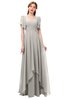 ColsBM Bailee Ashes Of Roses Bridesmaid Dresses Floor Length A-line Elegant Half Backless Short Sleeve V-neck