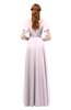 ColsBM Bailee Blush Bridesmaid Dresses Floor Length A-line Elegant Half Backless Short Sleeve V-neck