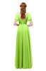 ColsBM Bailee Bright Green Bridesmaid Dresses Floor Length A-line Elegant Half Backless Short Sleeve V-neck