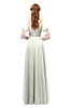 ColsBM Bailee Cream Bridesmaid Dresses Floor Length A-line Elegant Half Backless Short Sleeve V-neck