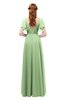 ColsBM Bailee Gleam Bridesmaid Dresses Floor Length A-line Elegant Half Backless Short Sleeve V-neck