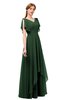 ColsBM Bailee Hunter Green Bridesmaid Dresses Floor Length A-line Elegant Half Backless Short Sleeve V-neck