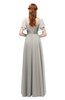 ColsBM Bailee Hushed Violet Bridesmaid Dresses Floor Length A-line Elegant Half Backless Short Sleeve V-neck