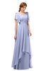 ColsBM Bailee Lavender Bridesmaid Dresses Floor Length A-line Elegant Half Backless Short Sleeve V-neck