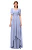 ColsBM Bailee Lavender Bridesmaid Dresses Floor Length A-line Elegant Half Backless Short Sleeve V-neck
