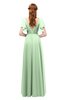 ColsBM Bailee Light Green Bridesmaid Dresses Floor Length A-line Elegant Half Backless Short Sleeve V-neck