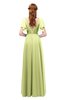 ColsBM Bailee Lime Green Bridesmaid Dresses Floor Length A-line Elegant Half Backless Short Sleeve V-neck
