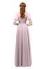 ColsBM Bailee Pale Lilac Bridesmaid Dresses Floor Length A-line Elegant Half Backless Short Sleeve V-neck