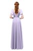 ColsBM Bailee Pastel Lilac Bridesmaid Dresses Floor Length A-line Elegant Half Backless Short Sleeve V-neck