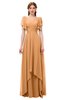 ColsBM Bailee Pheasant Bridesmaid Dresses Floor Length A-line Elegant Half Backless Short Sleeve V-neck