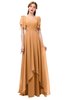 ColsBM Bailee Pheasant Bridesmaid Dresses Floor Length A-line Elegant Half Backless Short Sleeve V-neck