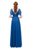 ColsBM Bailee Royal Blue Bridesmaid Dresses Floor Length A-line Elegant Half Backless Short Sleeve V-neck