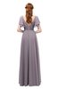 ColsBM Bailee Sea Fog Bridesmaid Dresses Floor Length A-line Elegant Half Backless Short Sleeve V-neck