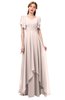 ColsBM Bailee Silver Peony Bridesmaid Dresses Floor Length A-line Elegant Half Backless Short Sleeve V-neck