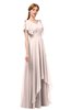 ColsBM Bailee Silver Peony Bridesmaid Dresses Floor Length A-line Elegant Half Backless Short Sleeve V-neck